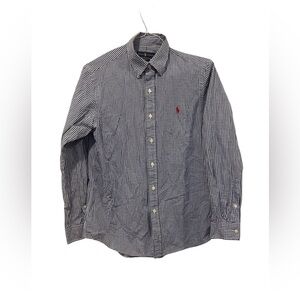 Ralph Lauren Button Down Shirt Men’s Medium Long Sleeve Blue White Gingham Check